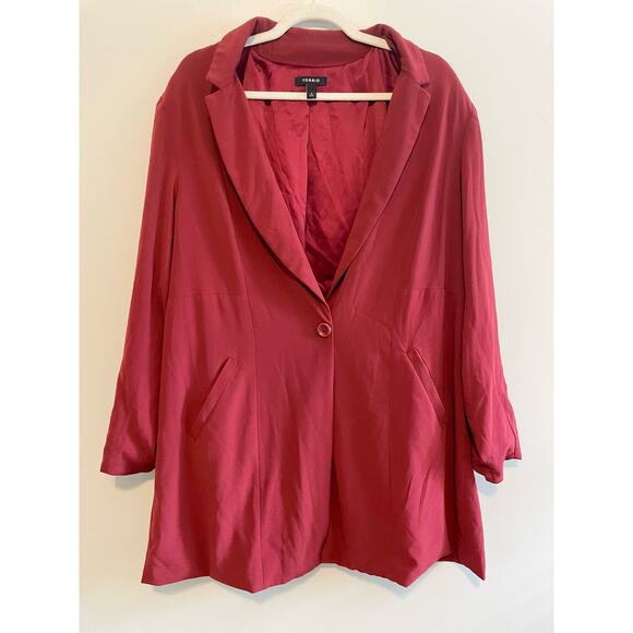 Torrid Size 3 (3X) Red Blazer One Button Pockets Relaxed - Picture 1 of 5
